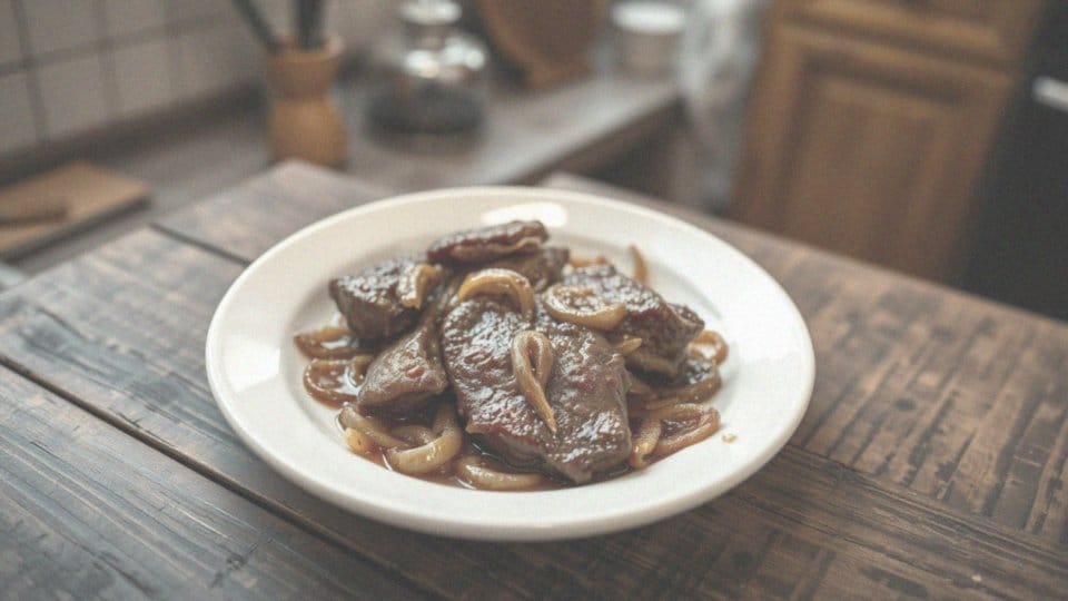 Jakie są wartości odżywcze wątróbki wieprzowej smażonej z cebulą?
